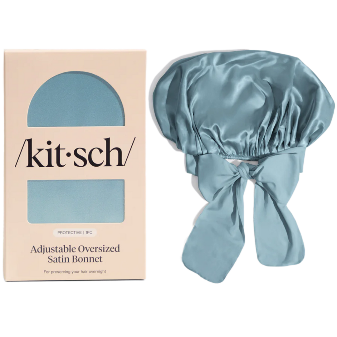 Oversized Satin Bonnet - Blue Haze
