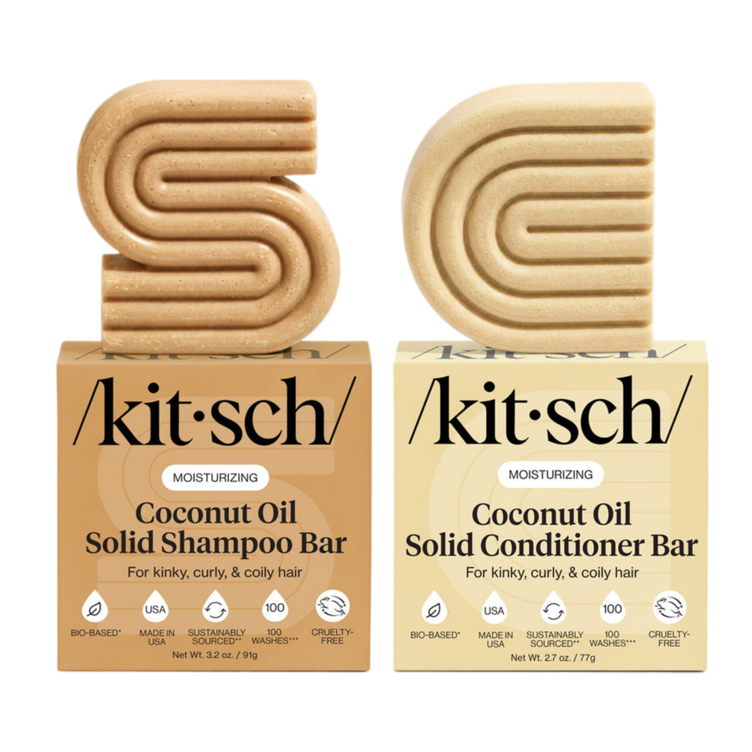 Coconut Oil Shampoo & Conditioner Bar Combo for Dry Damaged Hair