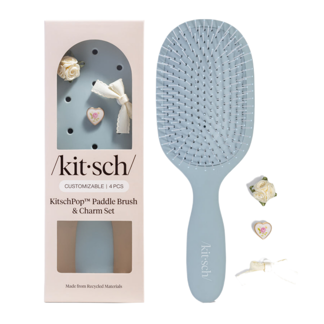 KitschPop Paddle Brush and Charm Set