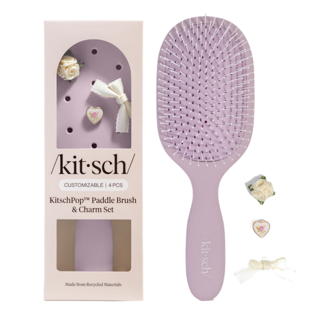 KitschPop Paddle Brush and Charm Set