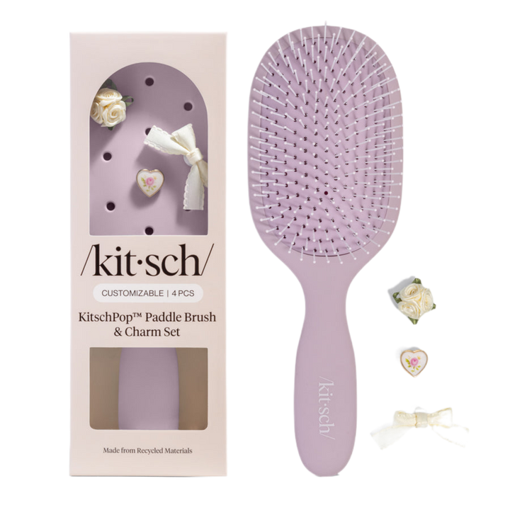 KitschPop Paddle Brush and Charm Set