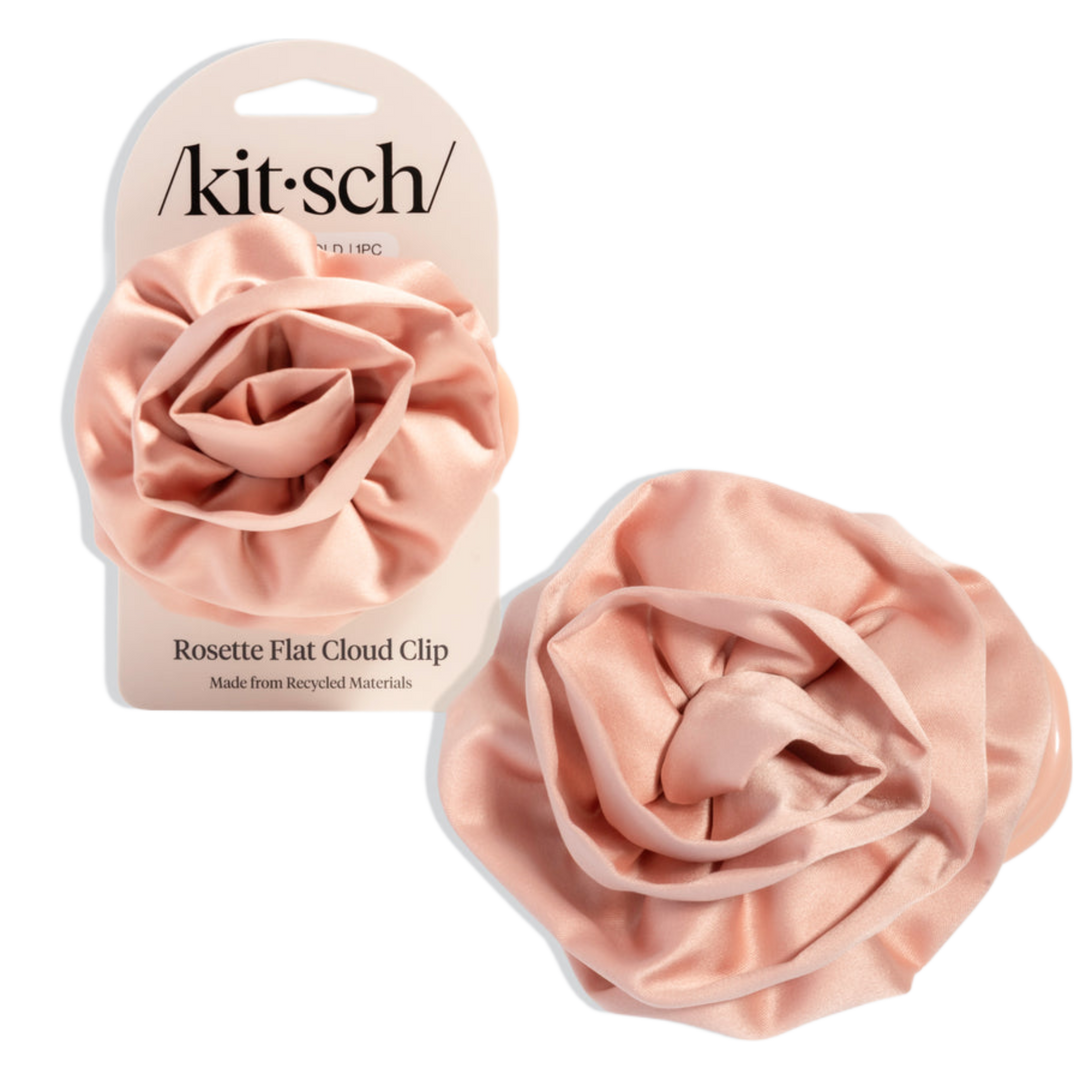 Satin Rosette Flat Cloud Clip - Terracotta
